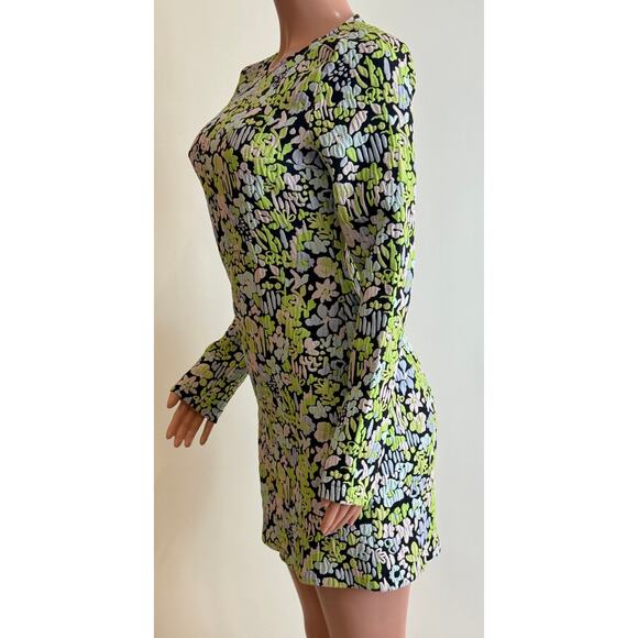 Stine Goya Lecce Mini Dress Womens S Black Multicolor Floral Jacquard Knit - Picture 5 of 13